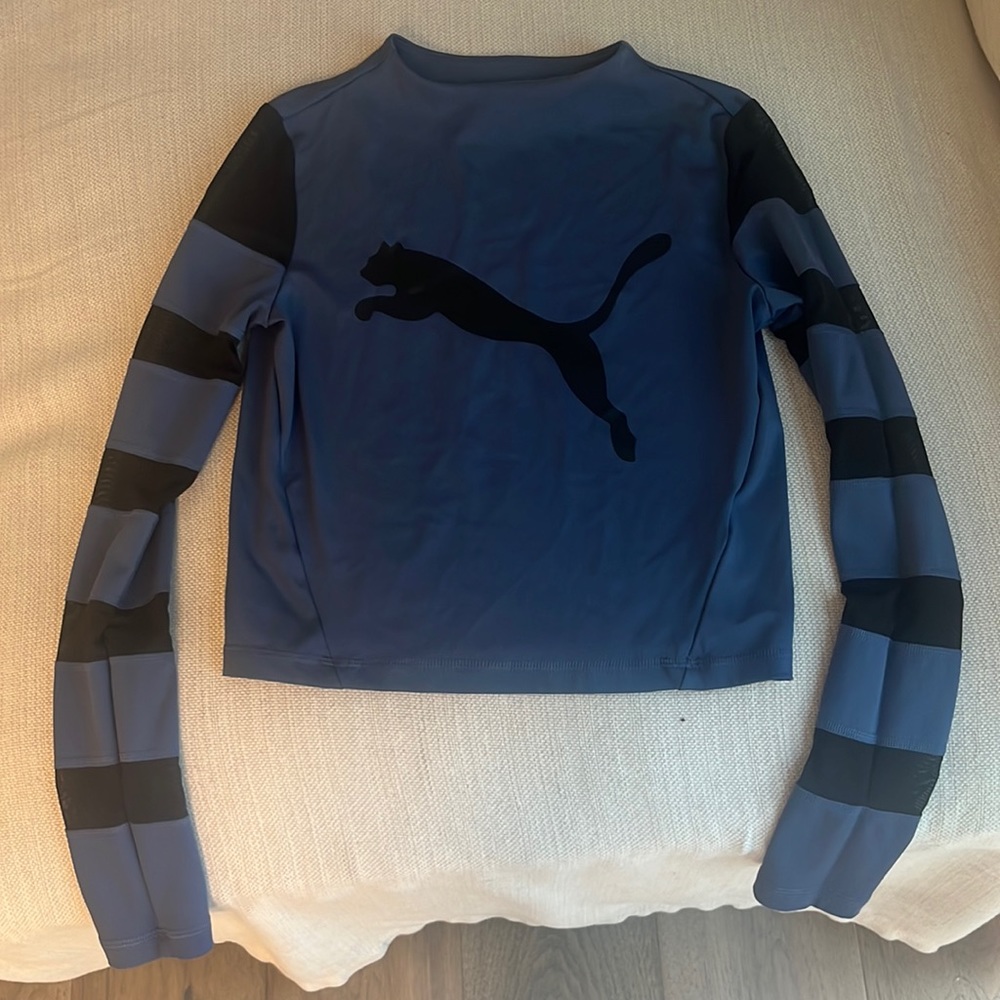 Cropped blue sweatshirt Puma Dry XS